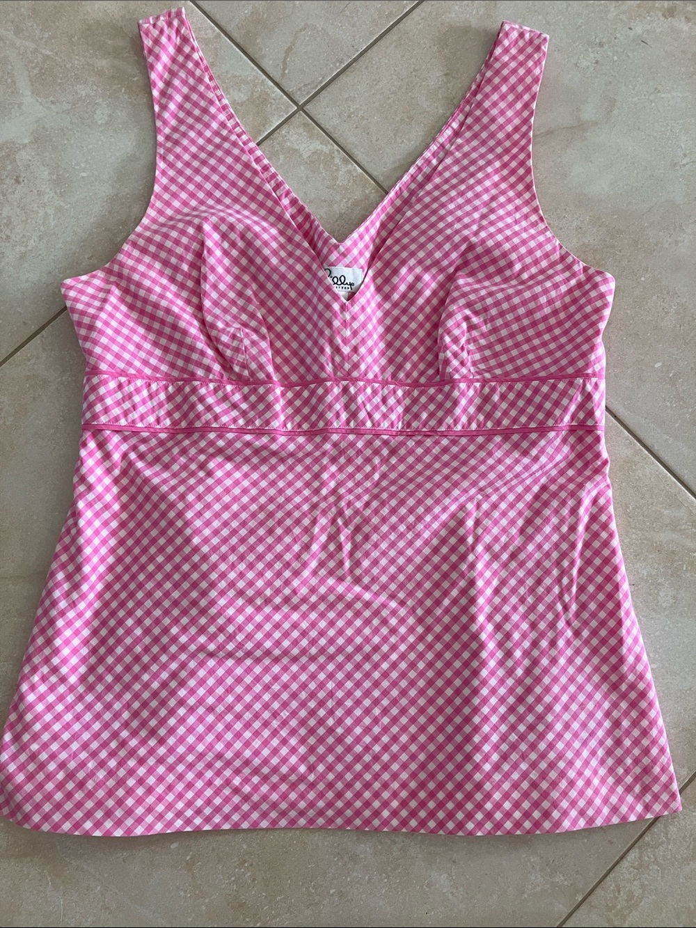 Lilly Pulitzer Pink Gingham Top. Size 12